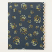 Fleurs d'or sur le script de motif floral Black_ (Dos)