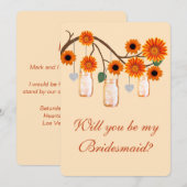 Fleurs d'Orange en Pot de Maçon Carte de Demoisell (Devant / Derrière)