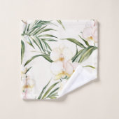 Fleurs d'orchidée blanche tropicale   (Gant de toilette)