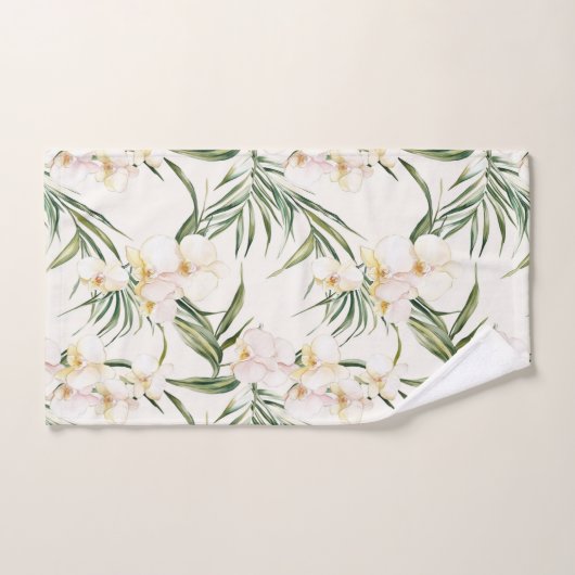 Fleurs d'orchidée blanche tropicale   (Serviette à main)