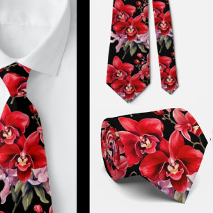 Fleurs d'orchidée rouge cravate