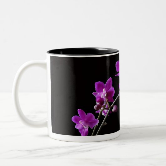 Fleurs d'Orchidée Violette Mug Bicolore (Gauche)
