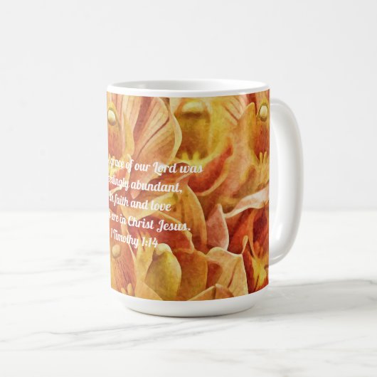 Fleurs d'orchidées de foi et Mug d'écriture (Devant droit)