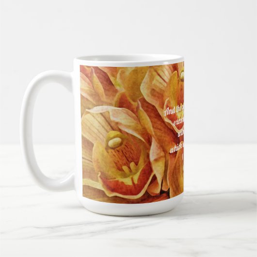 Fleurs d'orchidées de foi et Mug d'écriture (Gauche)