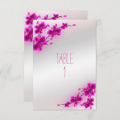 Fleurs d'orchidées Élégant numéro de table de mari (Devant / Derrière)