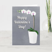 Fleurs d'orchidées Heureuses Saintes-Valentin blan (Devant)