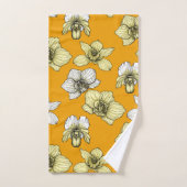 Fleurs d'orchidées jaune et blanc (Serviette à main)