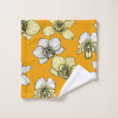Fleurs d'orchidées jaune et blanc (Gant de toilette)