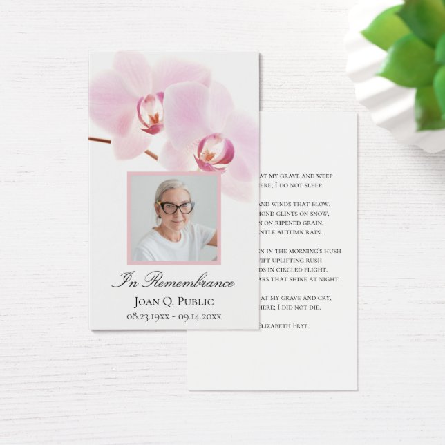 Fleurs d'orchidées roses Prière commémorative funé (Bureau)