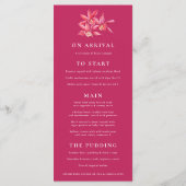 Fleurs d'orchidées rouges aquarelle menu mariage (Dos)