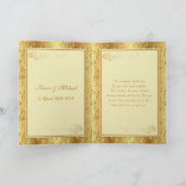 Fleurs dorées, cœurs Mariage Merci (Intérieur)