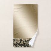Fleurs dorées élégantes, noir (Serviette à main)
