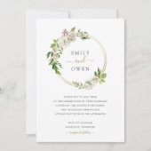 Fleurs dorées Faire-part de mariage de couronne fl (Devant)