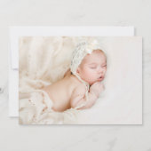 Fleurs dorées Floral Baby Photo Faire-part de nais (Dos)