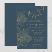 Fleurs dorées Invitation (Devant / Derrière)