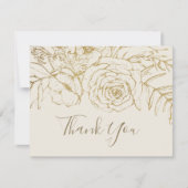 Fleurs dorées | Merci crème et or (Devant)