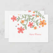 Fleurs douces Carte pour notes personnalisé (Devant / Derrière)