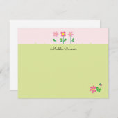 Fleurs douces en rose et carte à billets verts (Devant / Derrière)