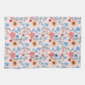 Fleurs douces & Petits Coeurs Serviette de cuisine (Horizontal)