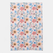 Fleurs douces & Petits Coeurs Serviette de cuisine (Vertical)