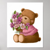 Fleurs d'ours aquarelle | Impression du mur d'ours (Devant)