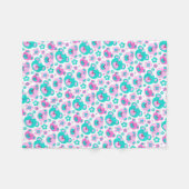 Fleurs d'ours en peluche couverture d'aqua rose (Devant (Horizontal))