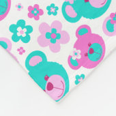 Fleurs d'ours en peluche couverture d'aqua rose (Coin)