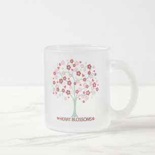 Fleurs du coeur Design Verre givré Mug