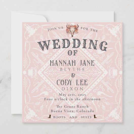 Fleurs du désert Faire-part de mariage occidental (Devant)