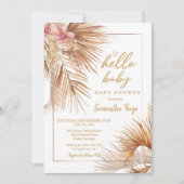 Fleurs du désert Invitation Baby shower Boho Palm (Devant)