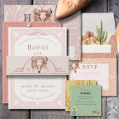 Fleurs du désert Invitation de mariage western