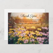 Fleurs du jardin Funeral Merci Note Card (Devant / Derrière)