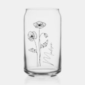 Fleurs du mois de naissance août Pavot (Recto)