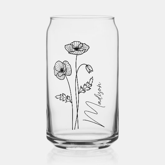 Fleurs du mois de naissance août Pavot (Recto)