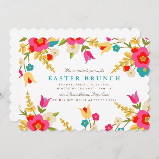 Fleurs du pays Invitation de Pâques (Devant / Derrière)