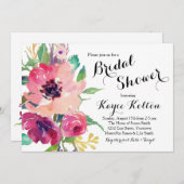 fleurs éclatantes Invitation à la douche nuptiale (Devant / Derrière)