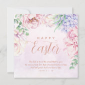 Fleurs Écriture Religieuse Carte de voeux Pâques (Devant)