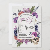 Fleurs éffrayantes d'aquarelle Invitation d'Hallow (Devant)