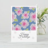 Fleurs Élégance Joyeuses Vacances Carte d'annivers (Debout devant)