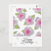 Fleurs Élégance Joyeuses Vacances Carte d'annivers (Devant / Derrière)