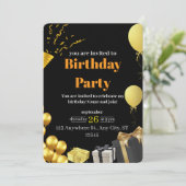 Fleurs Élégantes : Carte d'Anniversaire Minimalist (Debout devant)