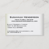 Fleurs élégantes, Cartes de visite de fruits et d' (Dos)