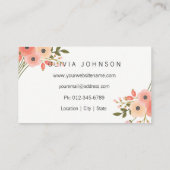 Fleurs élégantes Cartes de visite professionnels (Dos)