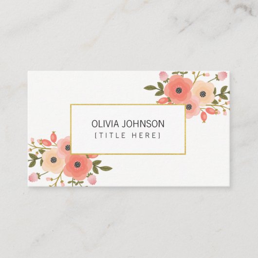 Fleurs élégantes Cartes de visite professionnels (Devant)