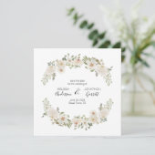 Fleurs élégantes de mariage blanc Save The Date (Debout devant)