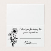 Fleurs Élégantes de Prairie Noir et Blanc Mariage (Outside Unfolded)