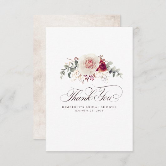 Fleurs Élégantes de Teinte Terreuse Petit Merci (Devant / Derrière)