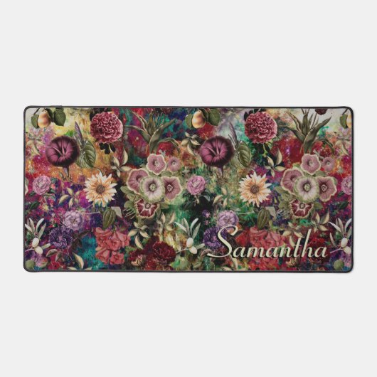 Fleurs élégantes feuille monogramme rouge motif fl (Recto)