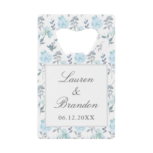 Fleurs élégantes Gris Bleu Mariage Merci favorise (Devant)