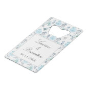 Fleurs élégantes Gris Bleu Mariage Merci favorise (Devant Angle)